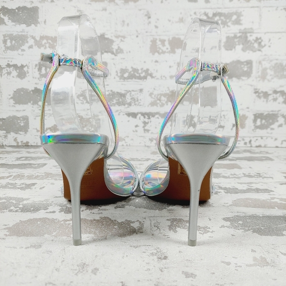 NEW Call It Spring Silver Summer Evening Stilettos Ankle Loop Party Sandals E931 - Picture 6 of 14